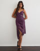 Image of Quinn Asymmetric Midi Dress in Sequin Deep Purple
