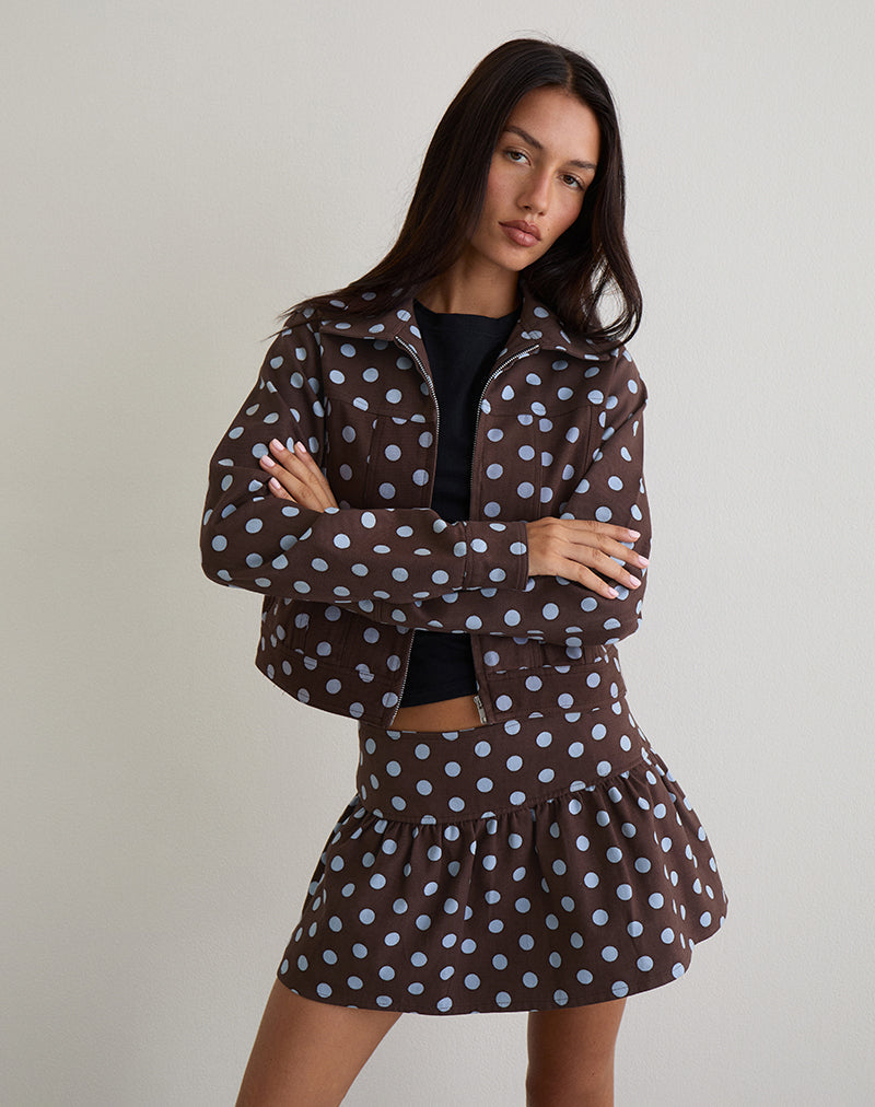 Image of Quorra Jacket in Mono Polka Brown