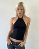 Image of Raceline Halterneck Top in Rayon Jersey Black