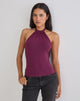Image of Raceline Halterneck Top in Rayon Jersey Deep Purple