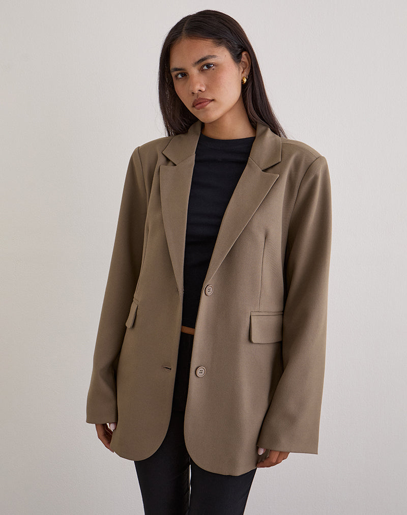 Maiwa Blazer in Textured Tailoring Beige