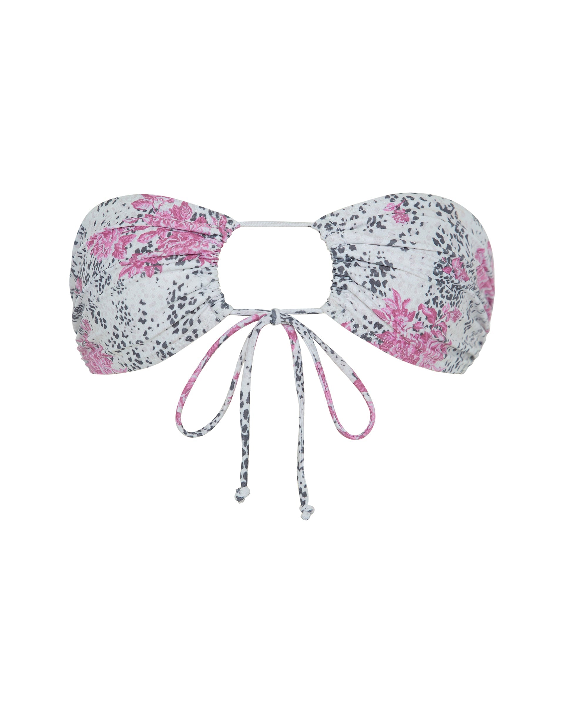 Image of Racola Bikini Top in White Jungle Flower Print