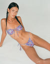 Image of Leyna Bikini Bottom in Washed Out Floral Purple