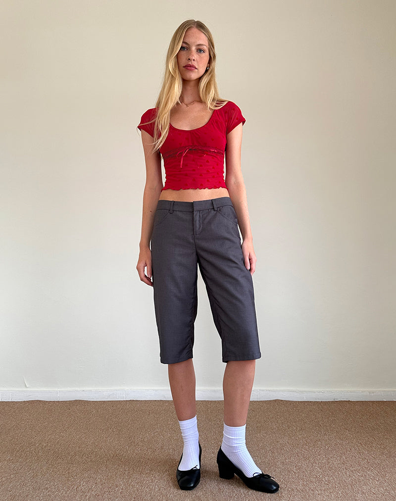 Red Heart Flocked mesh Top | Rada – motelrocks-com-us
