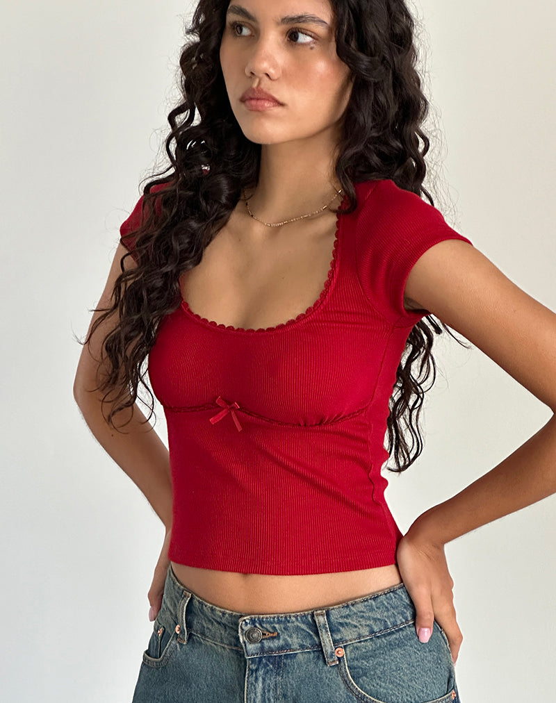 Adrenaline Red Rib Top | Rada – motelrocks-com-us