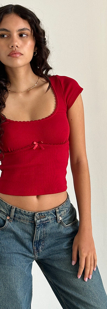 Adrenaline Red Rib Top | Rada – motelrocks-com-us
