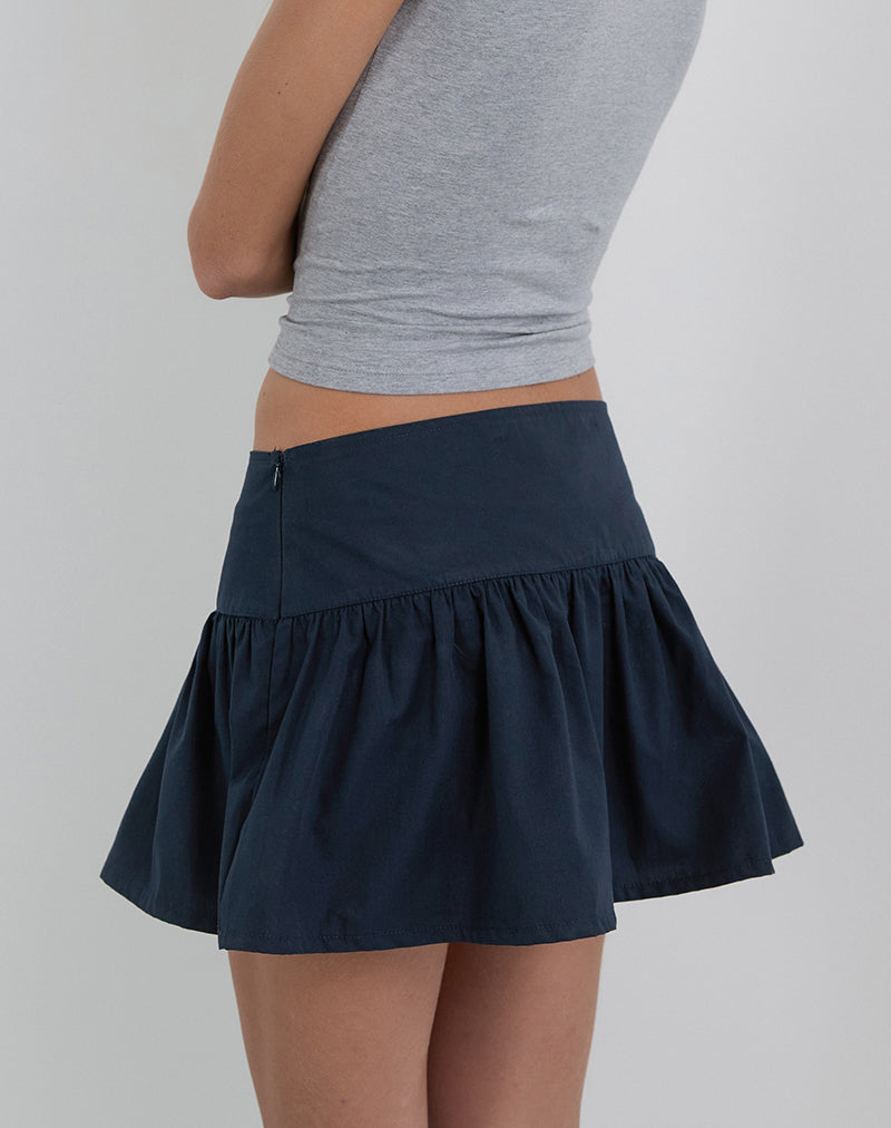 Dark Navy Mini Low Rise Skirt | Rafta – motelrocks-com-us