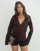 Image of Rakto Wrap Side Shirt in Poplin Bitter Chocolate