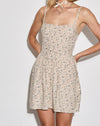 Image of Ramone Mini Dress in Antique Blue Floral Ivory