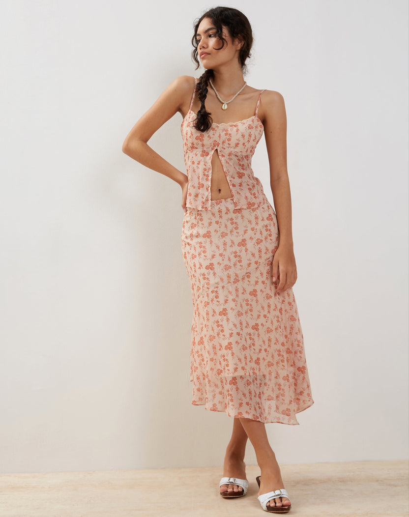 J TheChosen Pearl Cherry Blossom Midi Skirt main image 0