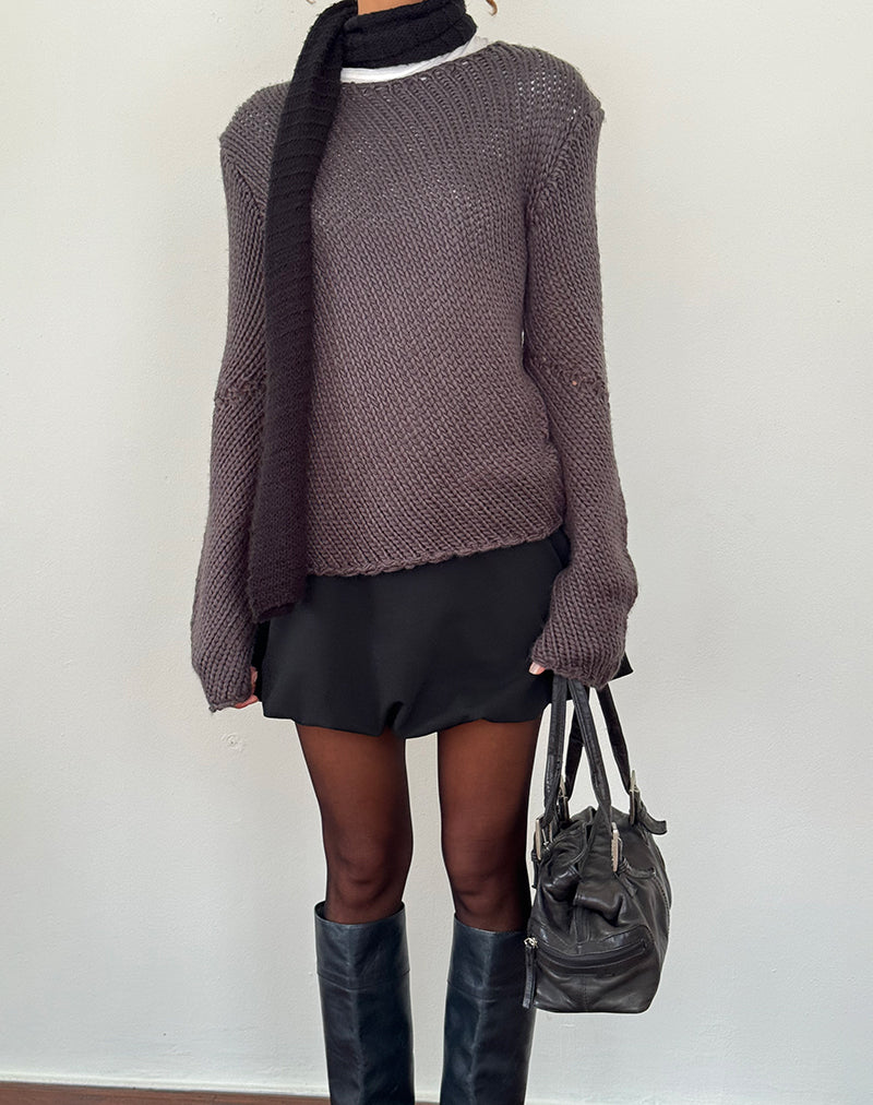Image of Ranvir Knitted Jumper in Charcoal