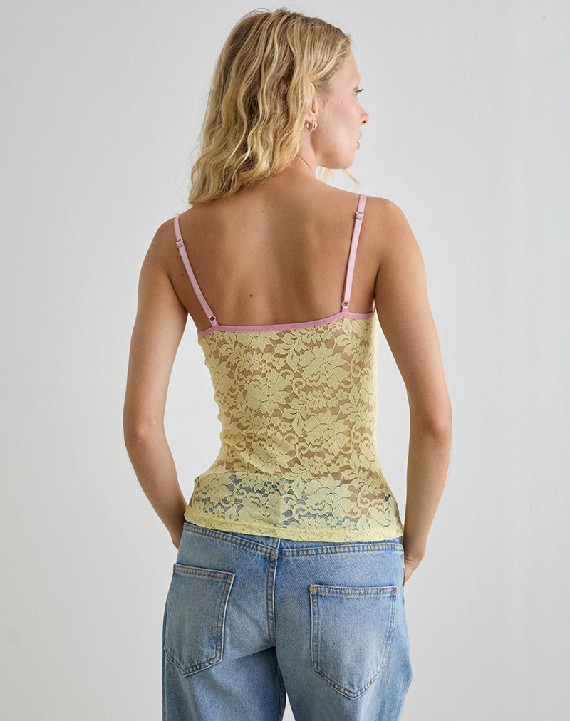 Yellow Lace Cami Top | Redum – motelrocks-com-us