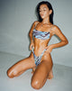 image of Farida Bikini Bottom in Warped Zebra Blue