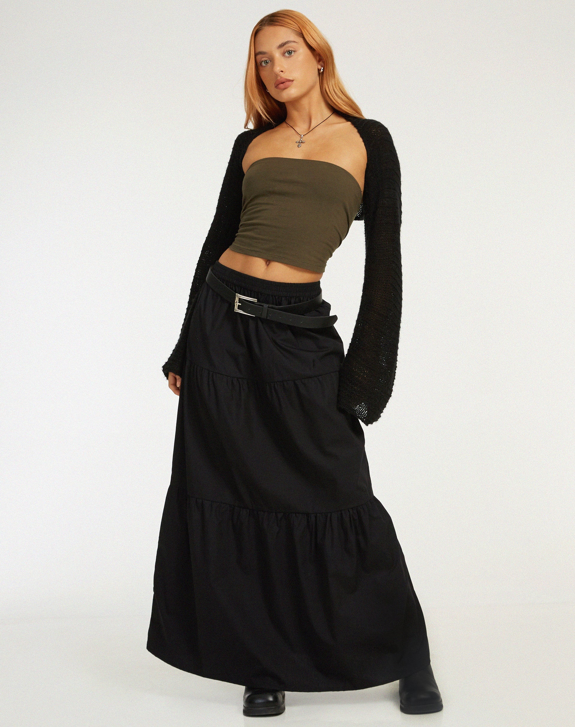 Black Cargo Maxi Skirt | Remax – motelrocks-com-us