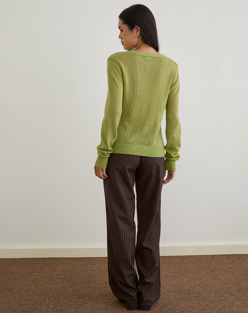 Green Sheer Knit Cardigan | Renisa – motelrocks-com-us