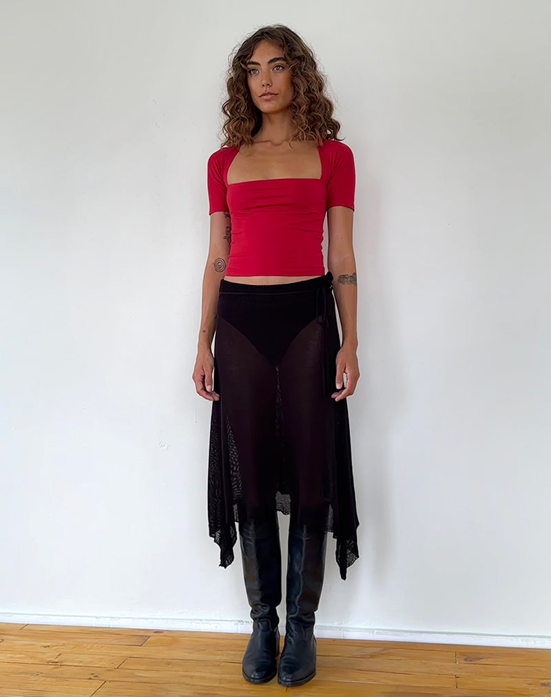 Adrenaline Red Square Neck Top | Requa – motelrocks-com-us