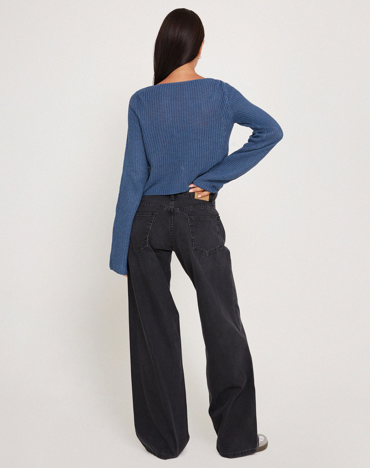 Midnight Blue Printed Cotton Box Top