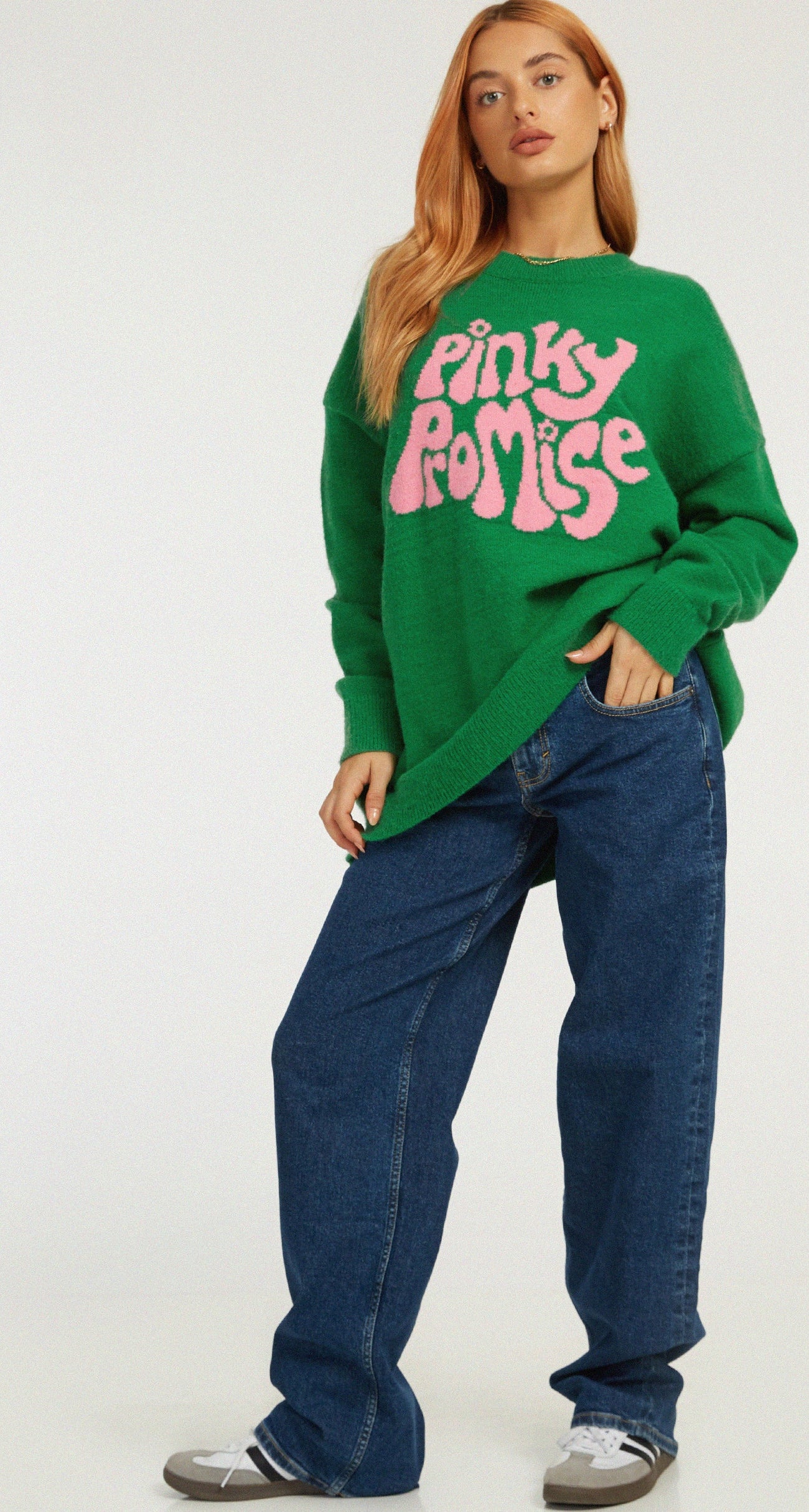 Green Pinky Promise Oversized Jumper | Lulees – motelrocks-com-us