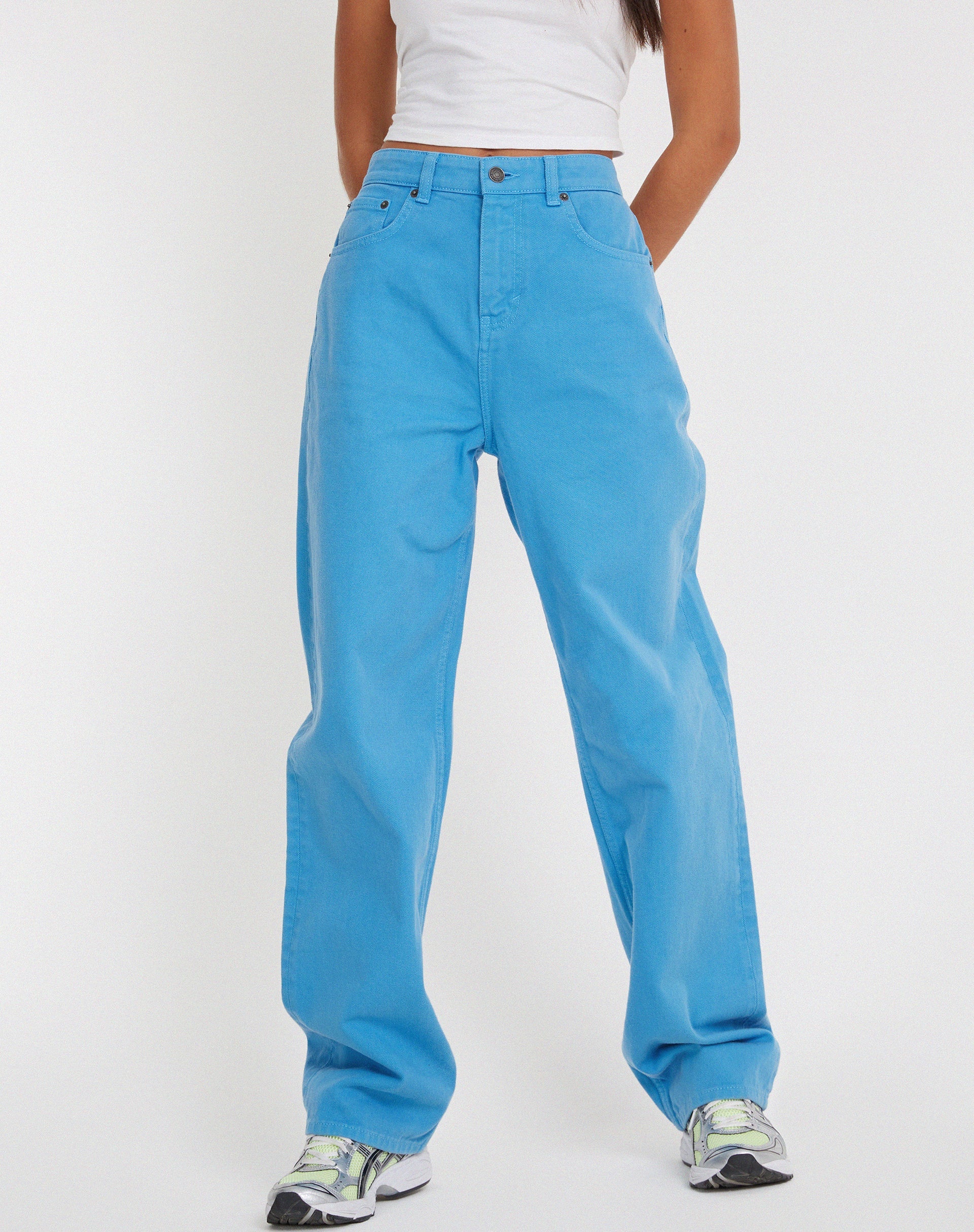 Blue 90's Wide Leg Denim Jeans | Parallel – motelrocks-com-us