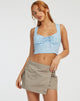 Image of Ridis Crop Top in Ditsy Rose Blue