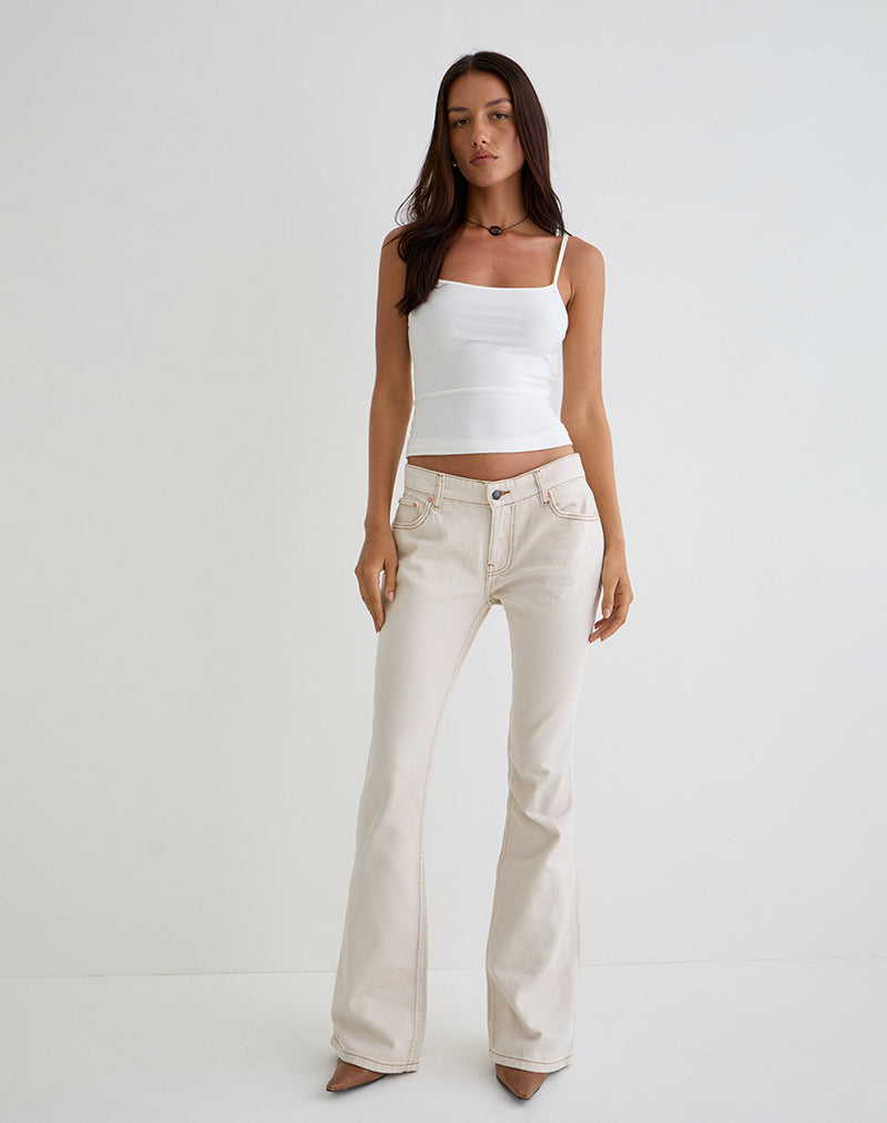 Off White Low Rise Flared Jeans | Rigid – motelrocks-com-us