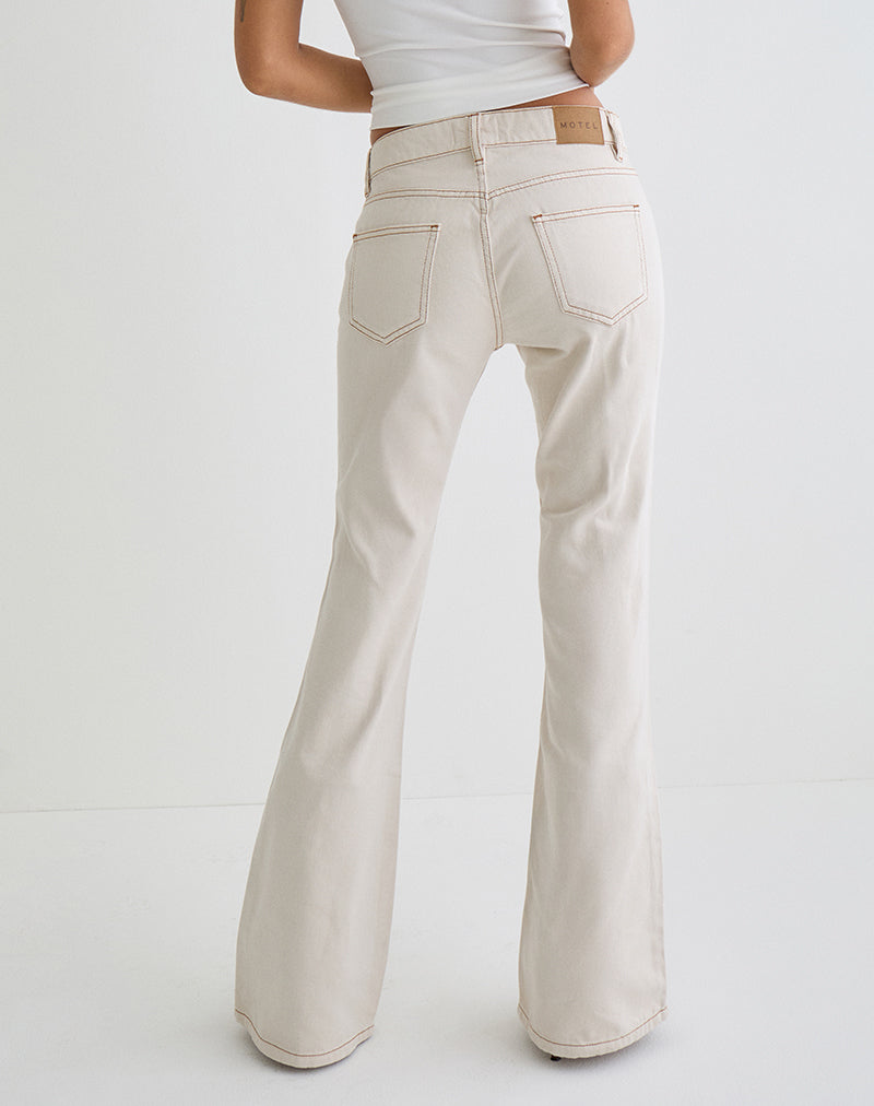 Off White Low Rise Flared Jeans | Rigid – motelrocks-com-us
