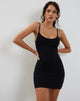 Image of Rineko Tie Strap Mini Dress in Black