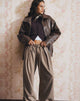 Image of Rivela Tie Waist Trouser in Taupe