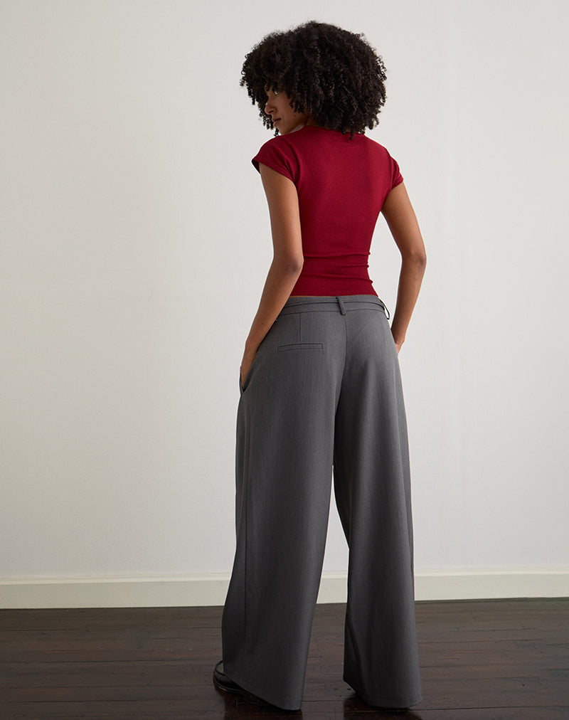 Grey Tie Waist Trouser | Rivela – motelrocks-com-us