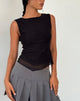 Image of Rochie Asymmetric Top in Mesh Black