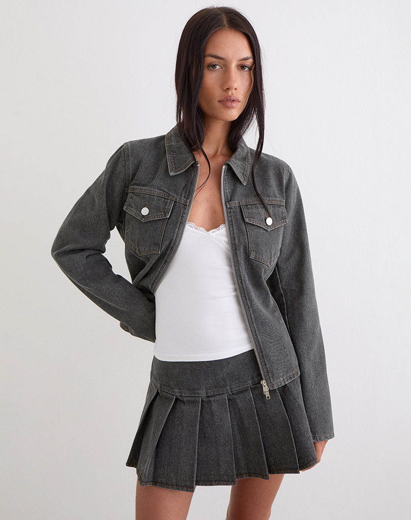 Rohana Jacket in Denim Grey Wash