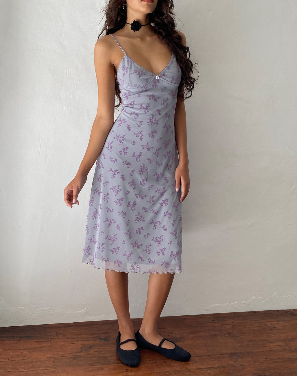 Rohaya Midi Dress in Purple Botanist Flock