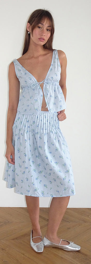 Blue Flower Gingham Cami Top | Rolia – motelrocks-com-us