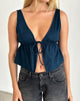 Image of Rolia Tie Front Top in Navy