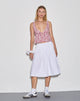 Image of Asada Pleated Waist Midi Skirt in Poplin White