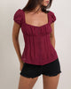 Image of Rolina Blouse in Chiffon Burgundy