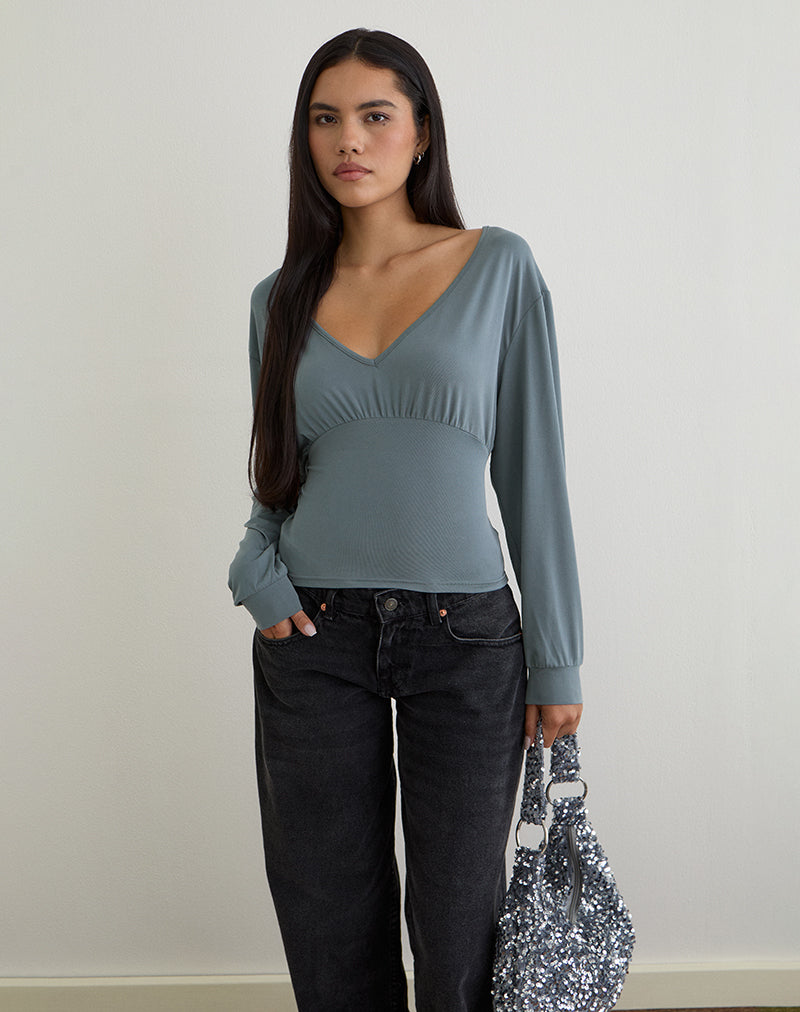 Image of Romari Top in Ash Blue