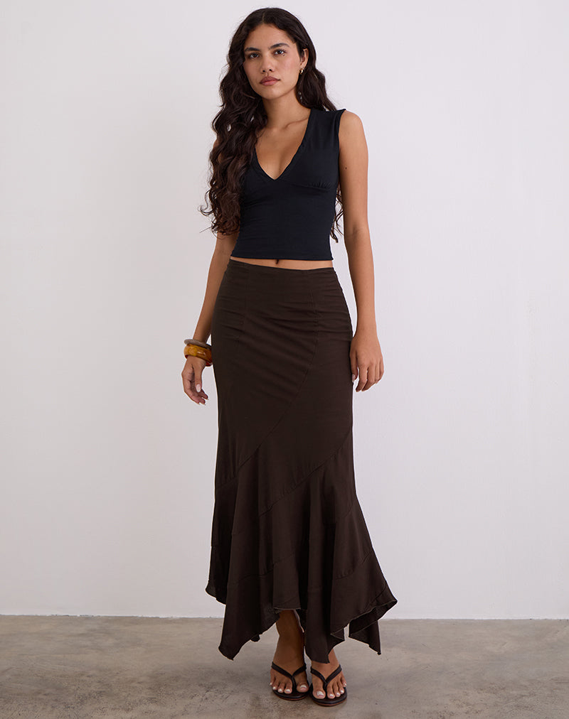 Rombe Maxi Skirt in Bitter Chocolate