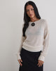 Image of Dorina Long Sleeve Top in Knit Ecru