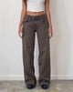 Image of Roomy Extra Wide Low Rise Jeans in Dark Sand