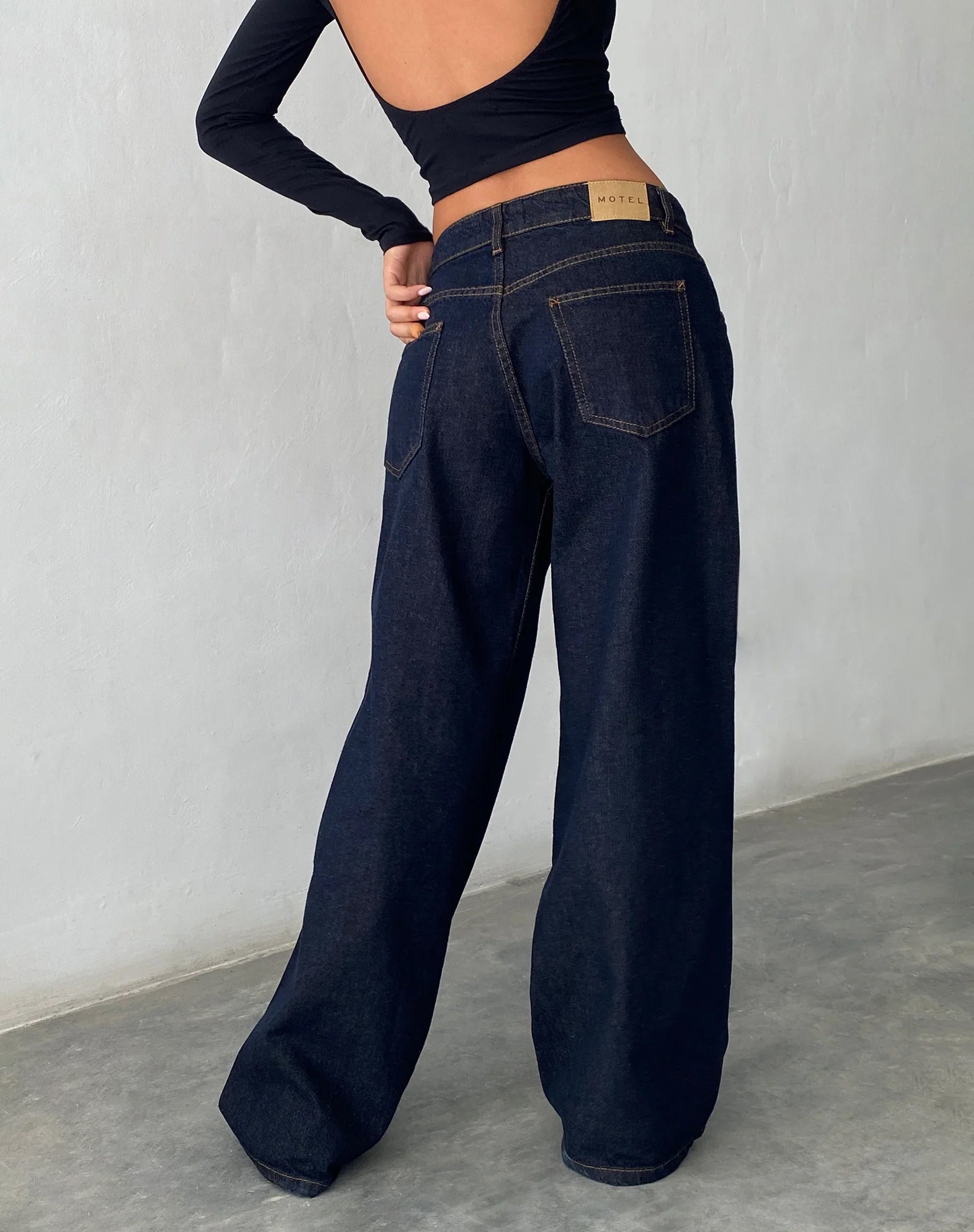 Indigo Extra Wide Low Rise Jeans
