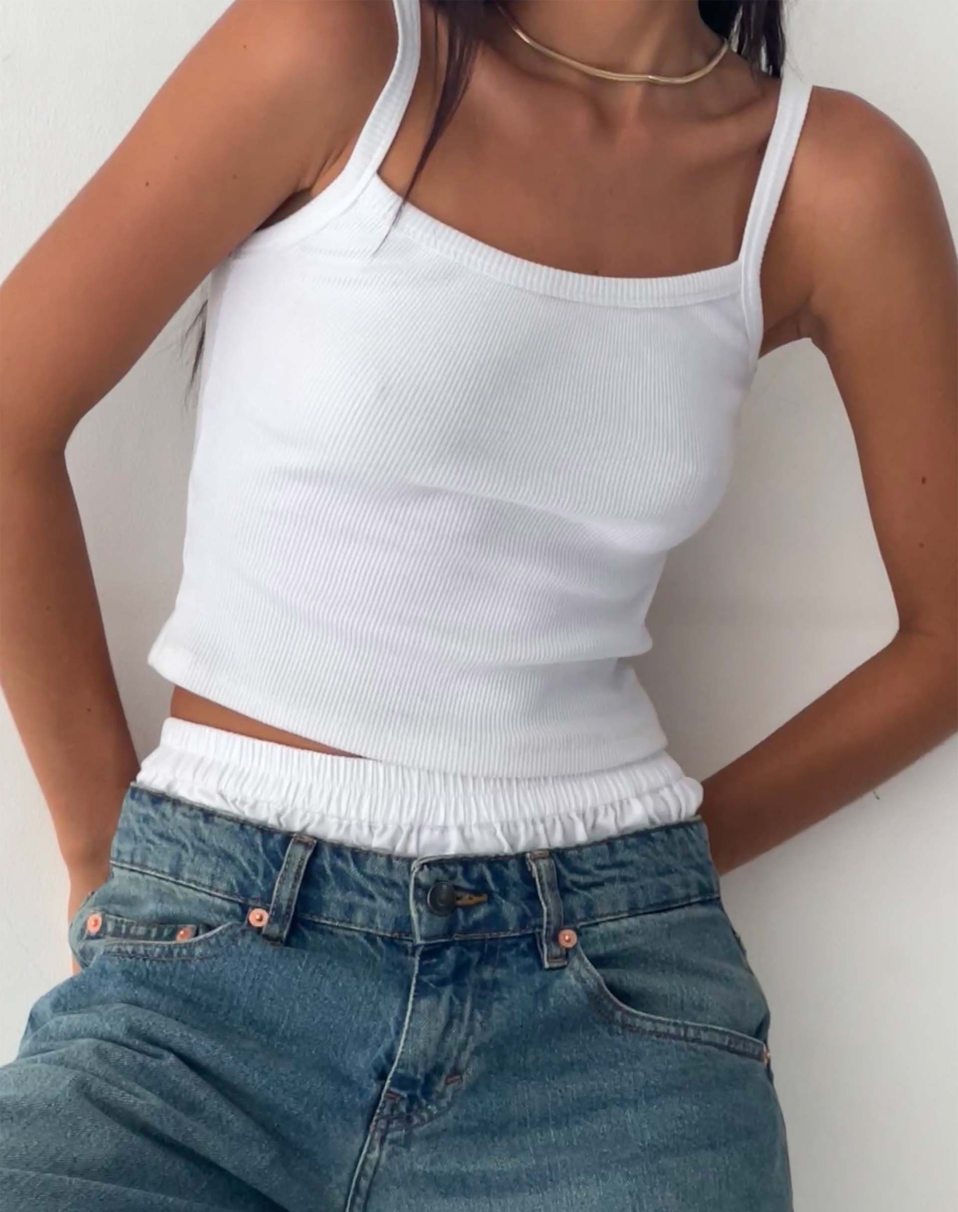 White vest top store womens