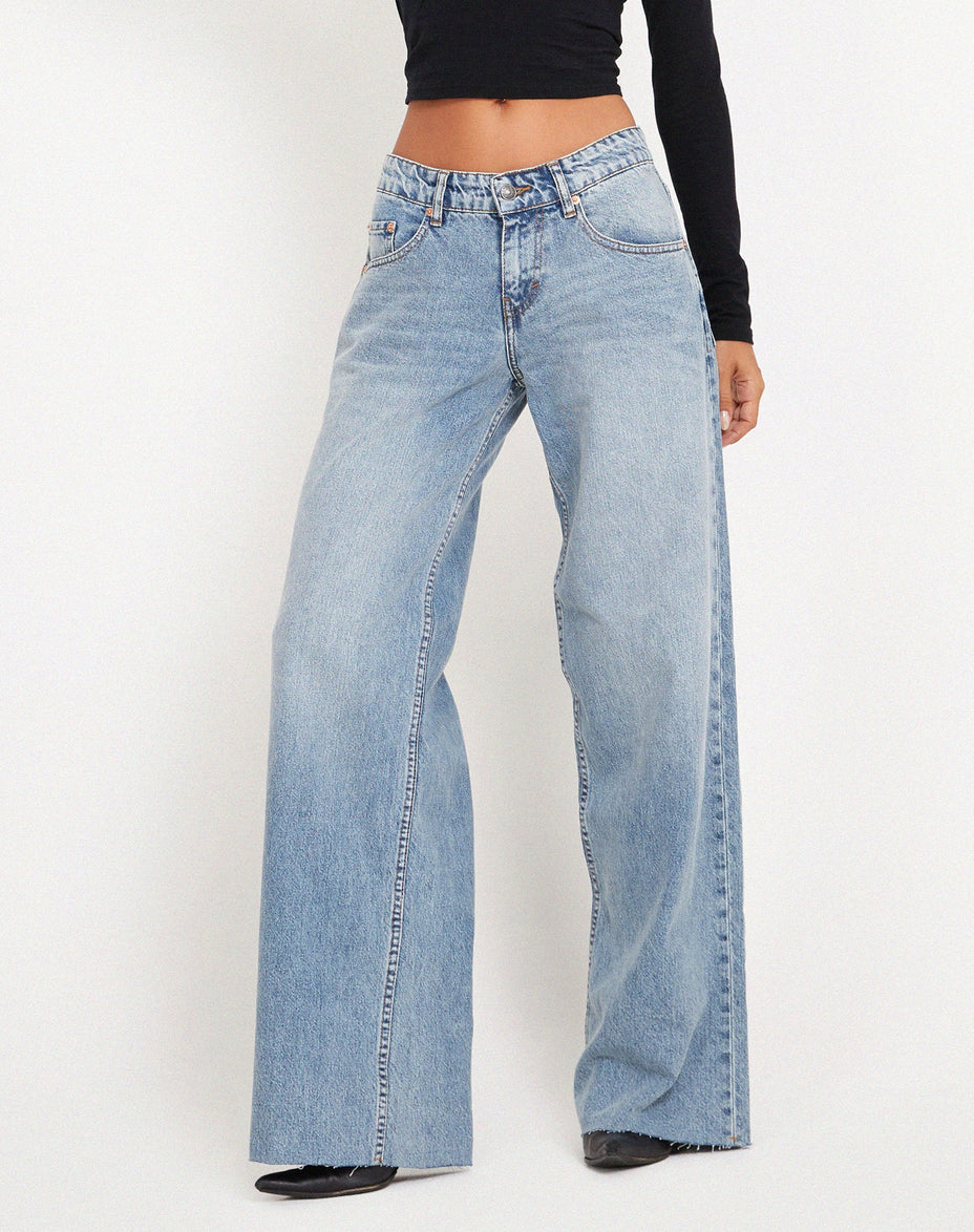 Brown Blue Acid Extra Wide Low Rise Jeans | Roomy – motelrocks-com-us