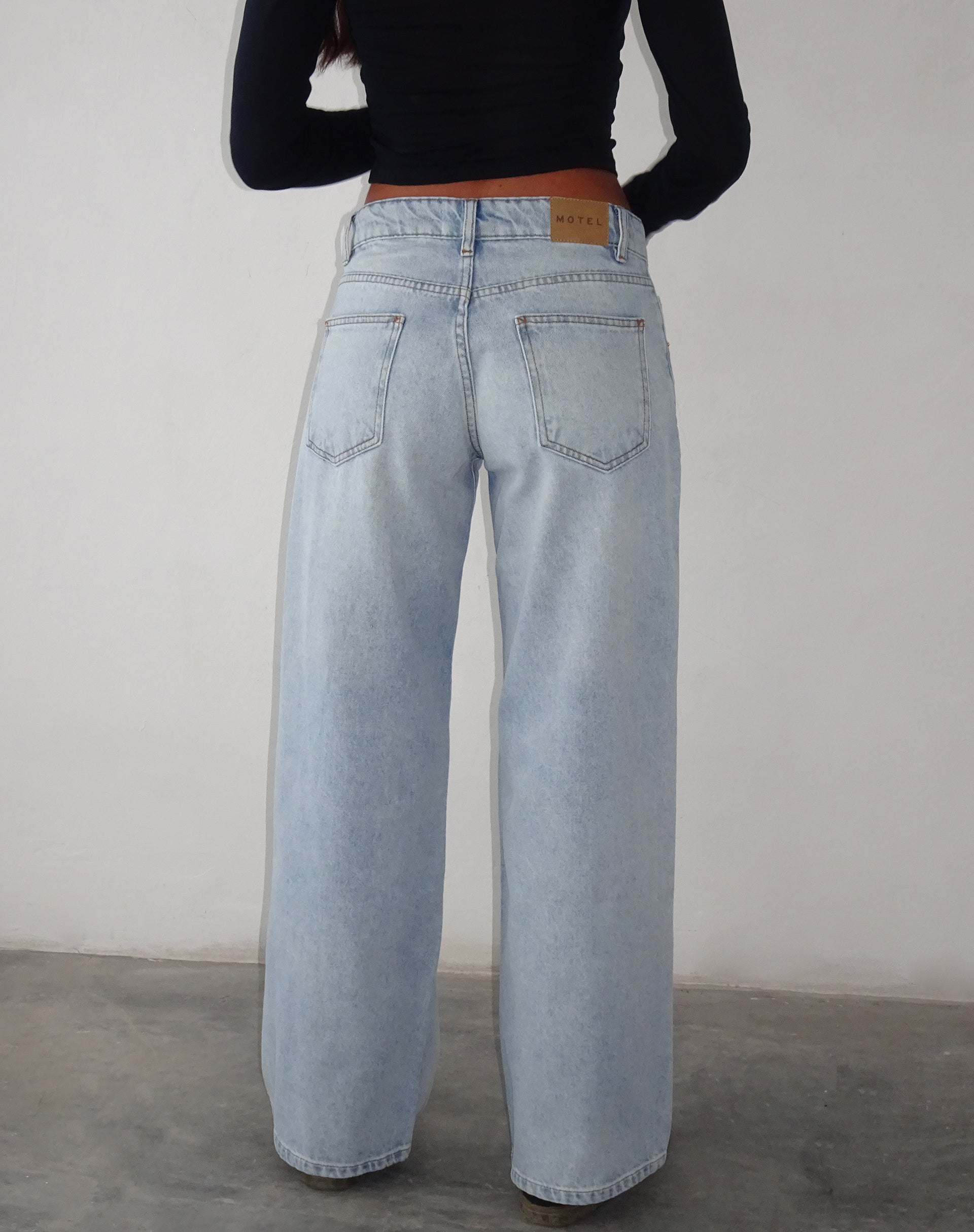 Image of Roomy Extra Wide Low Rise Jeans in Extreme Light Blue Wash