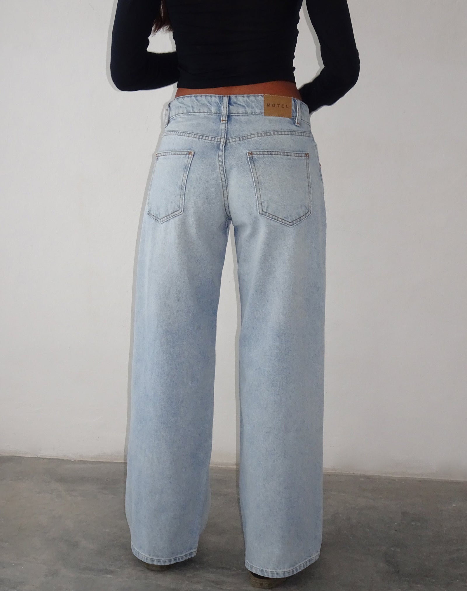 Extreme Light Wash Blue Extra Wide Low Rise Jeans | Roomy – motelrocks ...