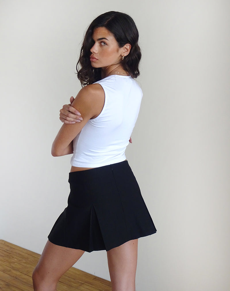 Image of Ropita Mini Skirt in Black with Ivory Bows