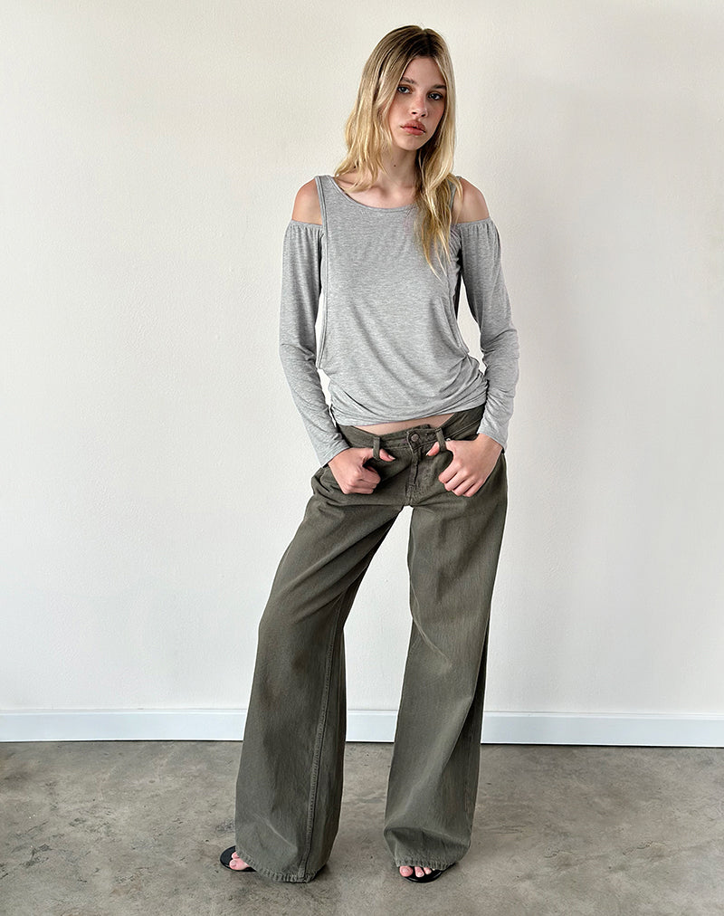 Image of Roras Top in Grey Marl Viscose Spandex