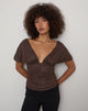 Image of Rovali Top with Tie Back in Lace Chocolate