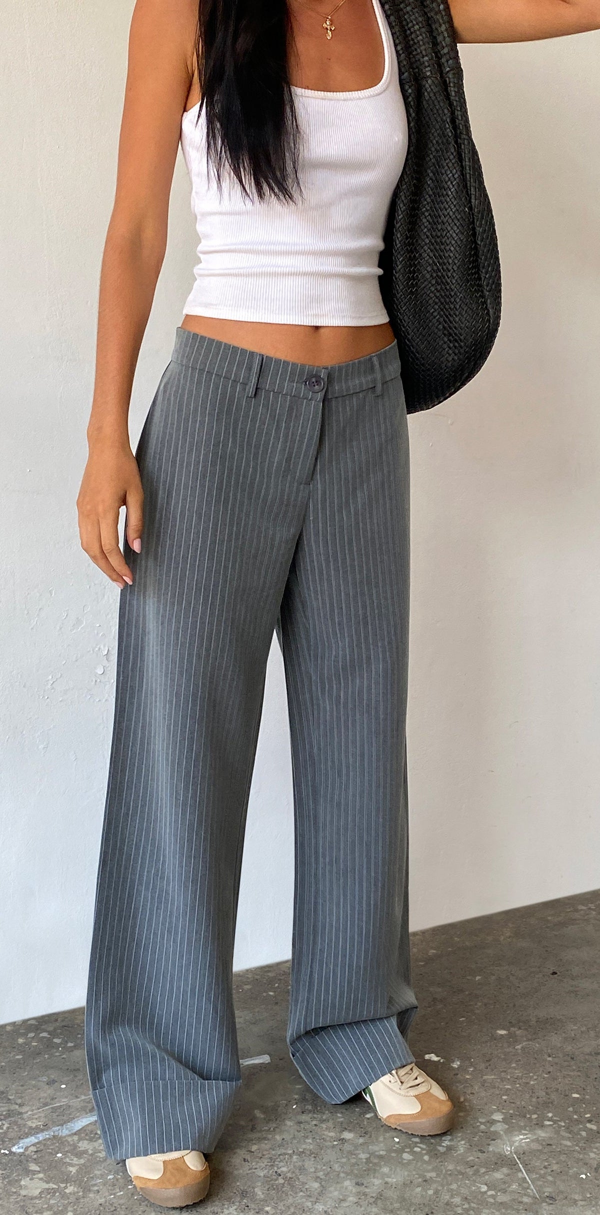 P.B.P - LOOSE-FIT TROUSERS - DARK GRAY