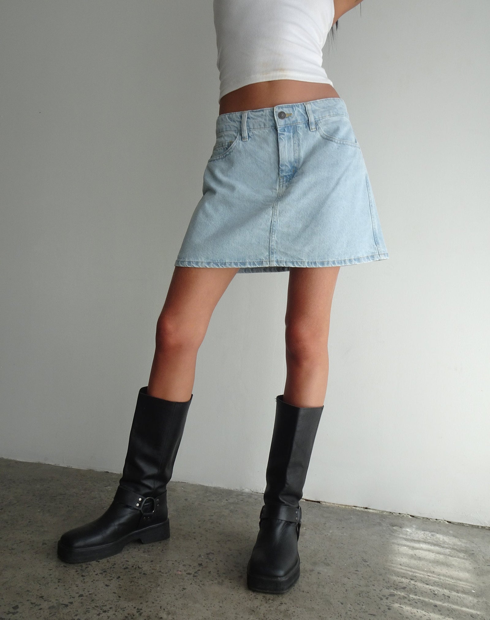 Acid Blue Mini Skirt  Castari – motelrocks-com-us